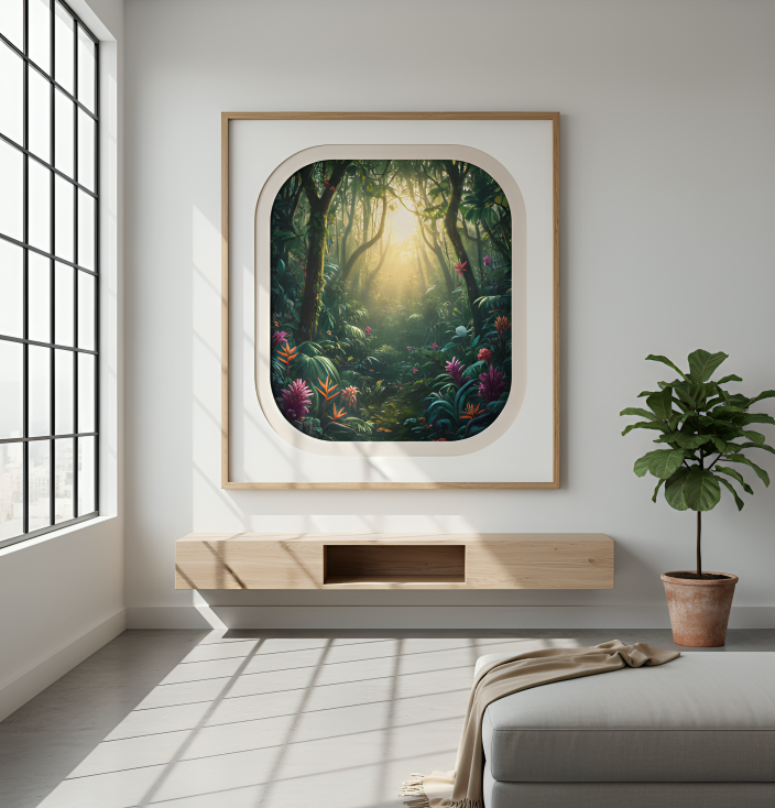 Nature Window Frame – 3D Landscape | 16×12 inches - Image 2