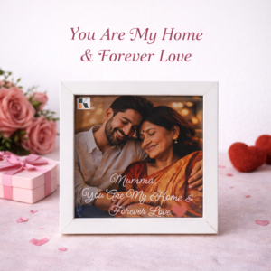 Personalized photo frame with custom image and glass finish