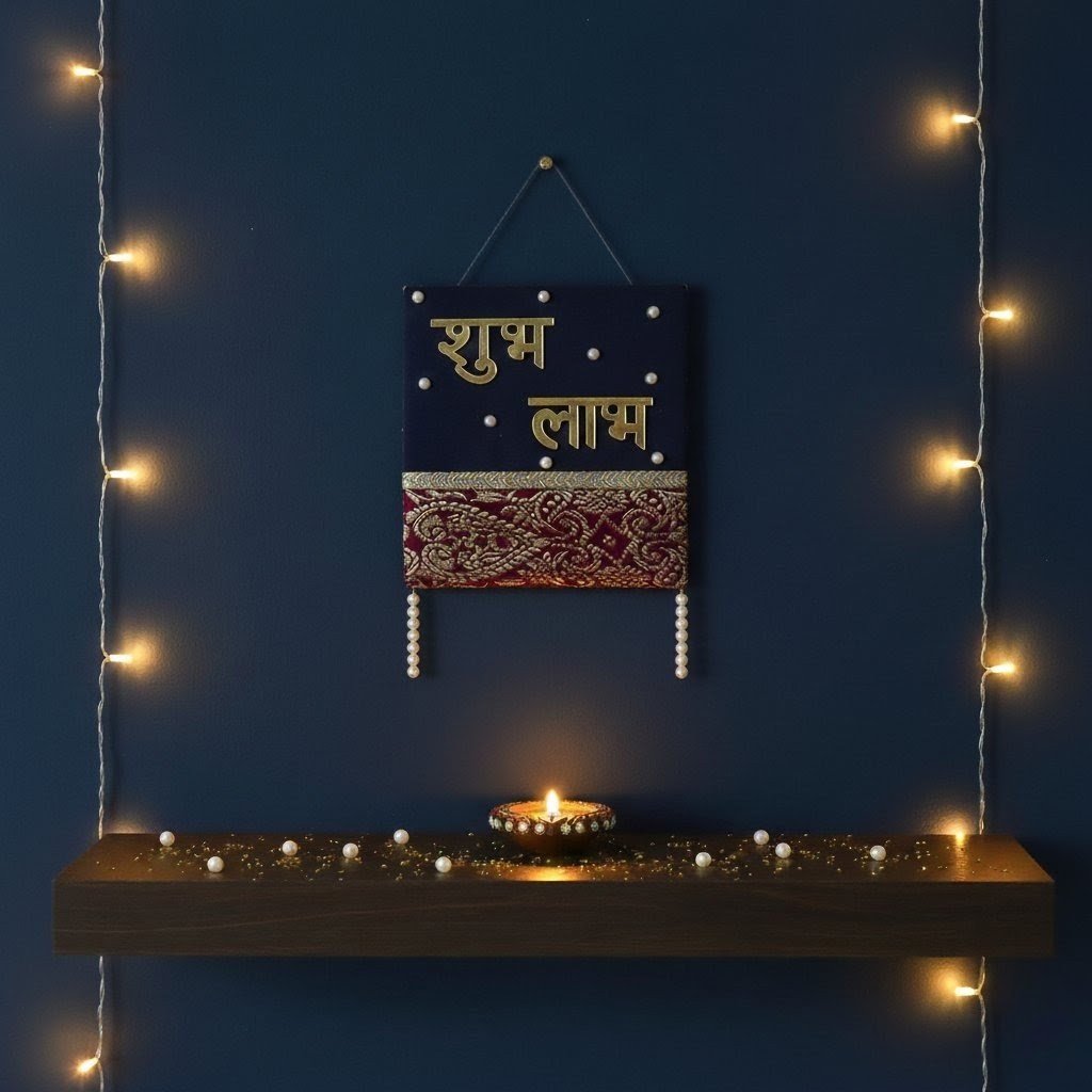 Handcrafted Shubh Labh wall hanging for Diwali home and door decoration